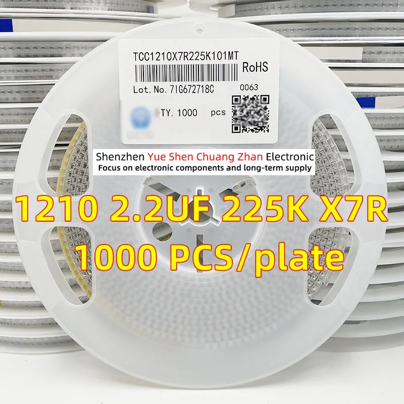 patch-capacitor-1210-22uf-225k-100v-error-10-material-x7r-genuine-capacitor（whole-disk-1000-pcs）