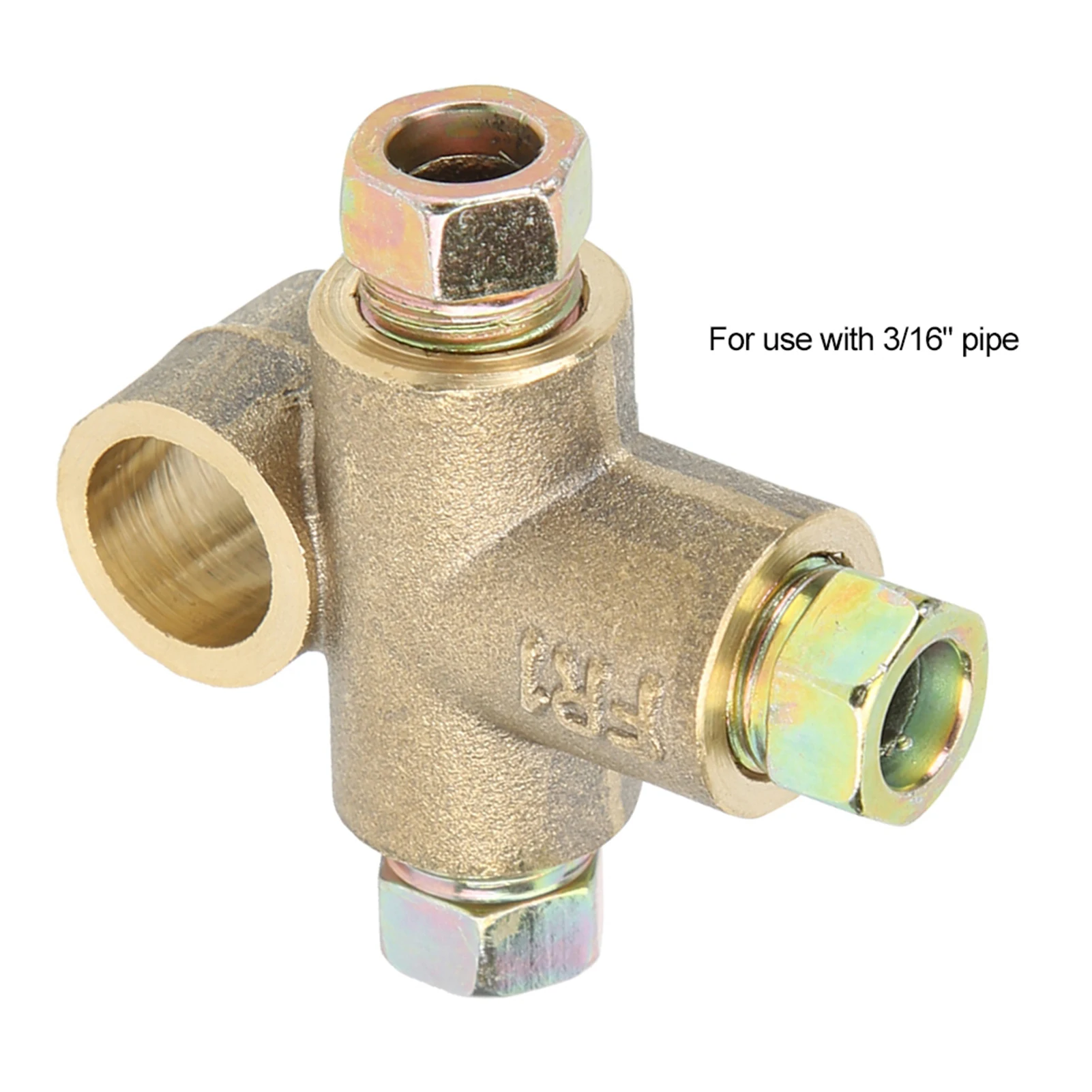 3 Way T shape Brake Tee With 3 Male Nuts Short Union M10 3/16in Pipe 10mm brake oil connector,brake adapter,parts adapter