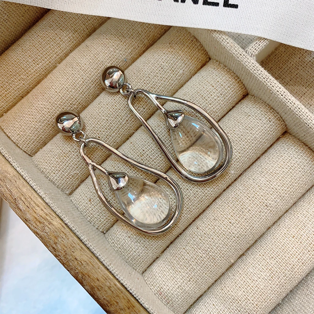 Fashion Temperament Minimalism Transparent water drop  Earrings for womens Girl party gift  Jewelry wholesale