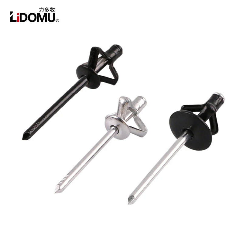 500pcs aluminium auto rivet black large flange blind rivet