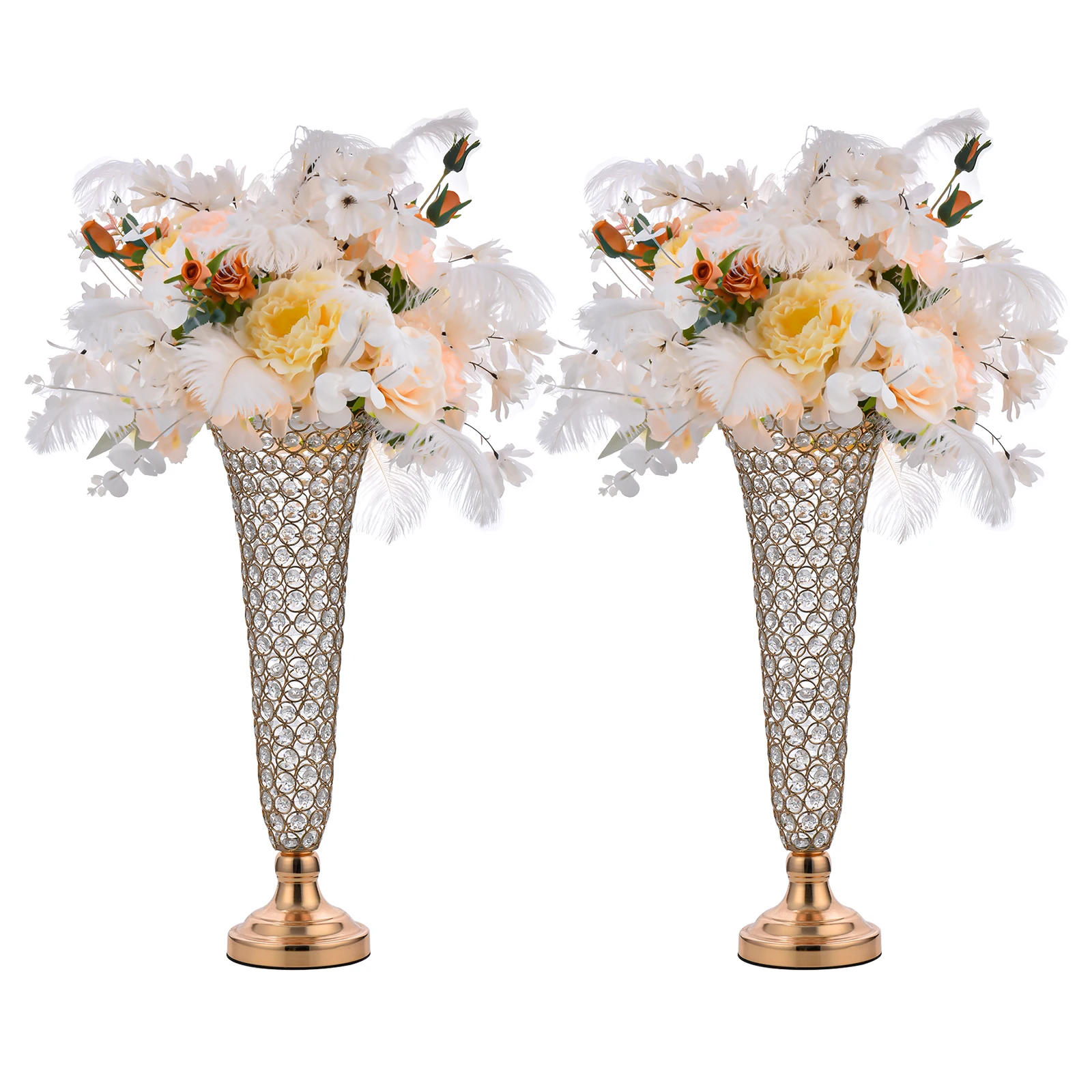 Gold Trumpet Vase Wedding Centerpiece Flower Vase Wedding Decoration