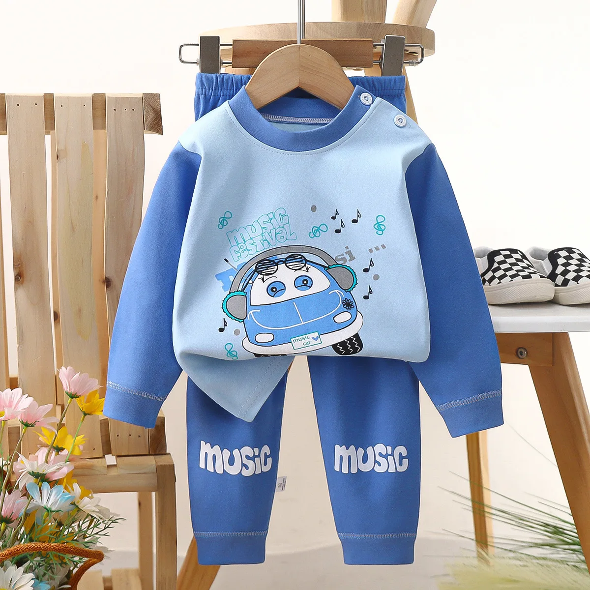 1 2 3 4Age Baby Nightgown Sets Autumn Winter Cartoon Underwear Suits Infant Girls Trendy Casual Cotton Long-sleeve Sleepwear