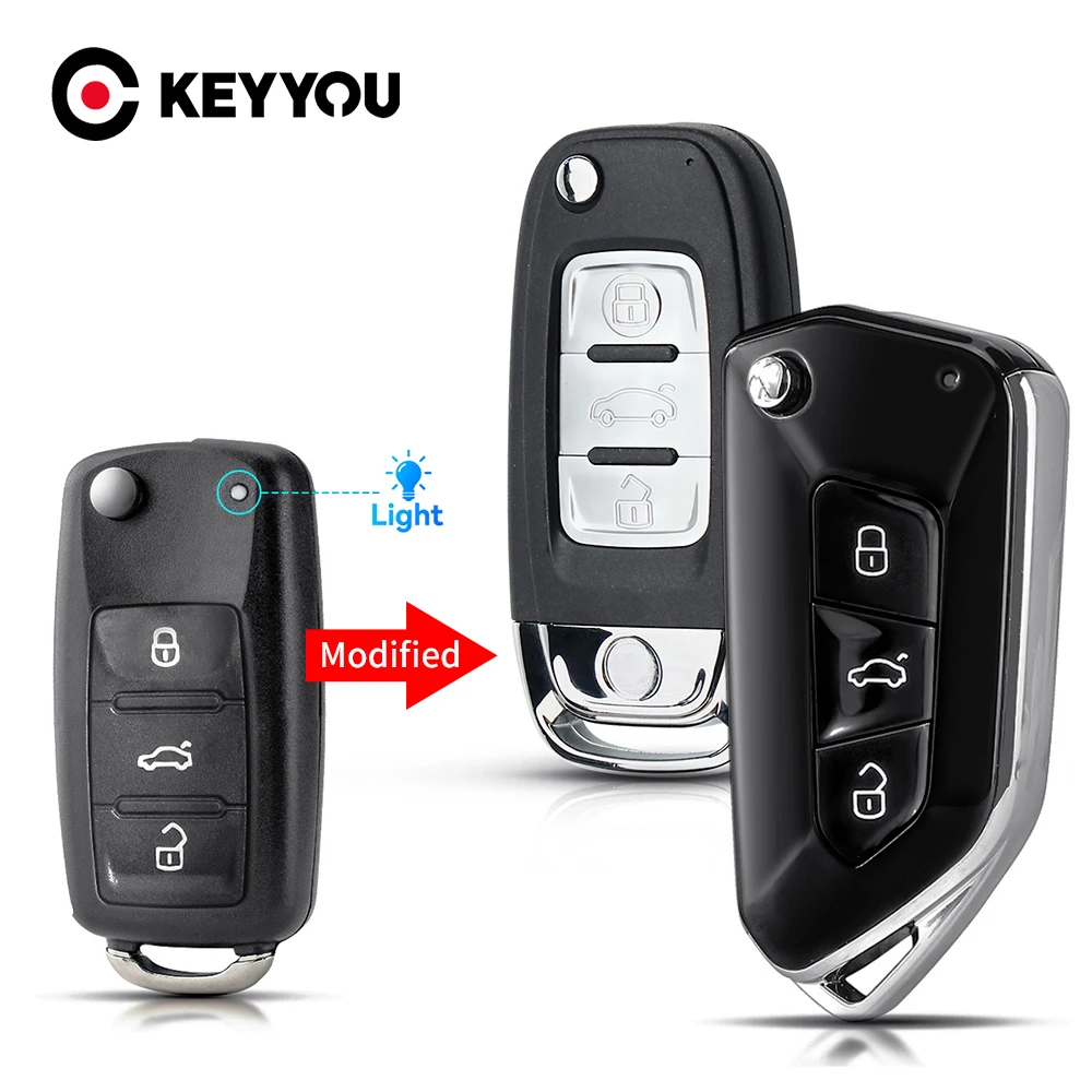 

Модифицированный Корпус Ключа KEYYOU для VW VOLKSWAGEN Golf 6 2010G Jetta Beetle Polo Sedan 2011-2016 Tiguan автомобильный ключ 5K0837202AD