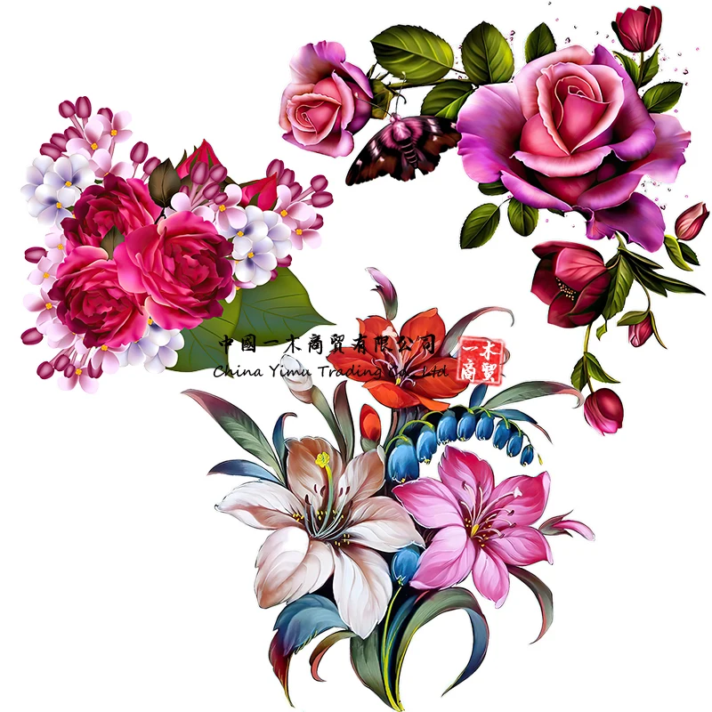 

gorgeous bouquet home decoration Decal Refrigerator decorative toilet Decal