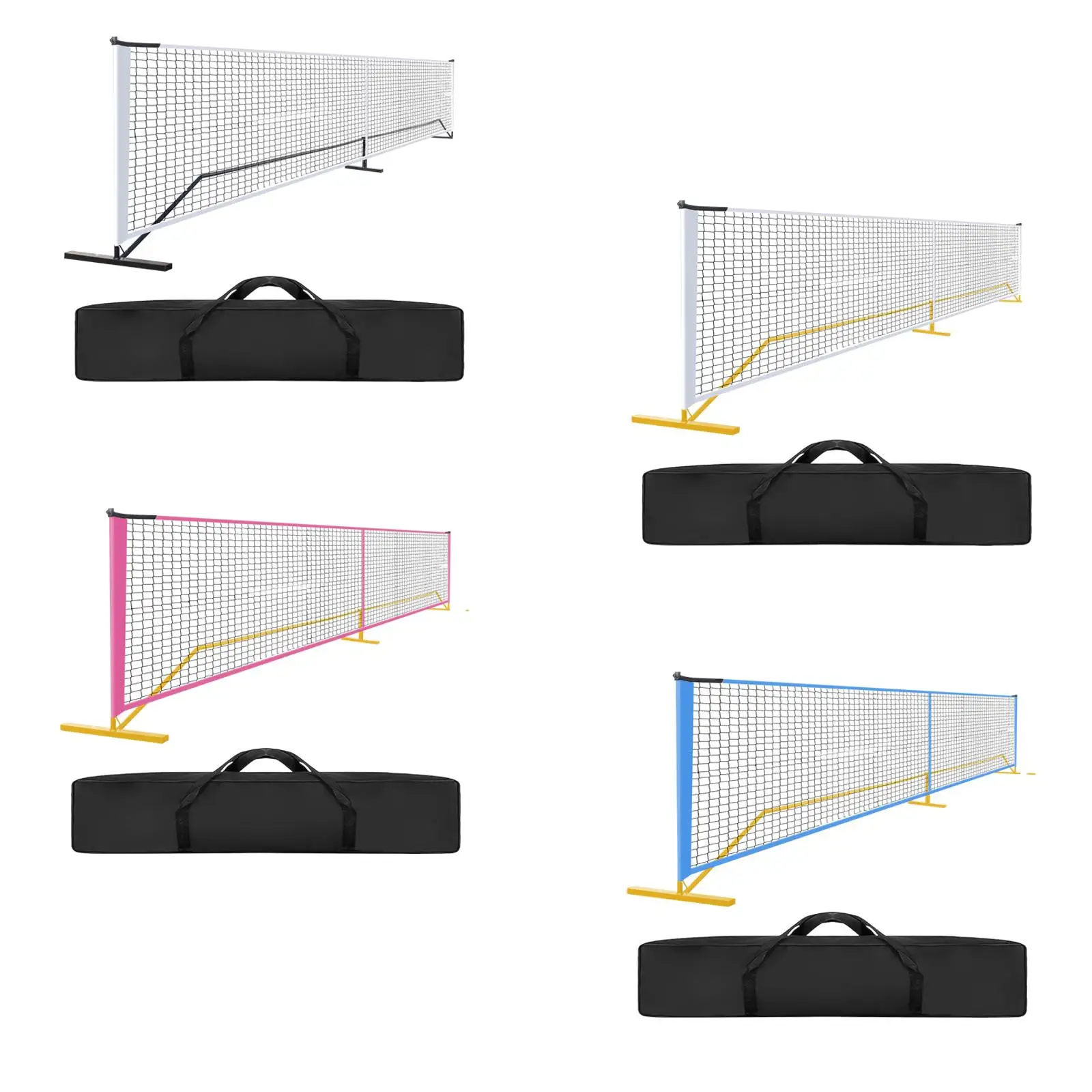 Portable Pickleball Net with Metal Frame Stand Easy Setup Badminton Net for