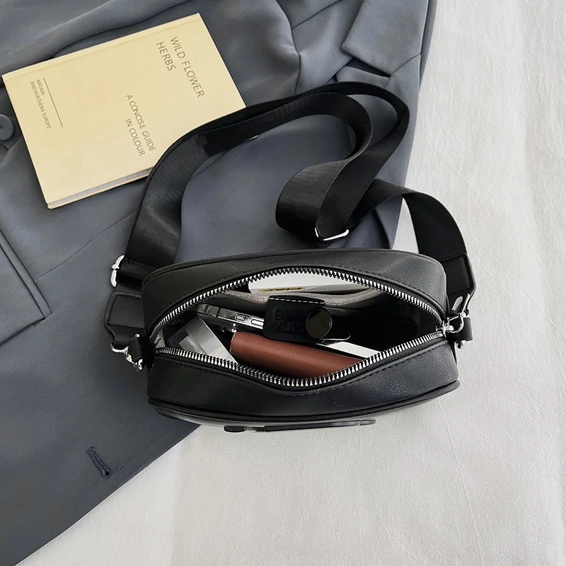 Pu Shoulder Bag Trendy And Personalized Solid Color Camera Bag Fashionable And Simple Portable Crossbody Bag 6