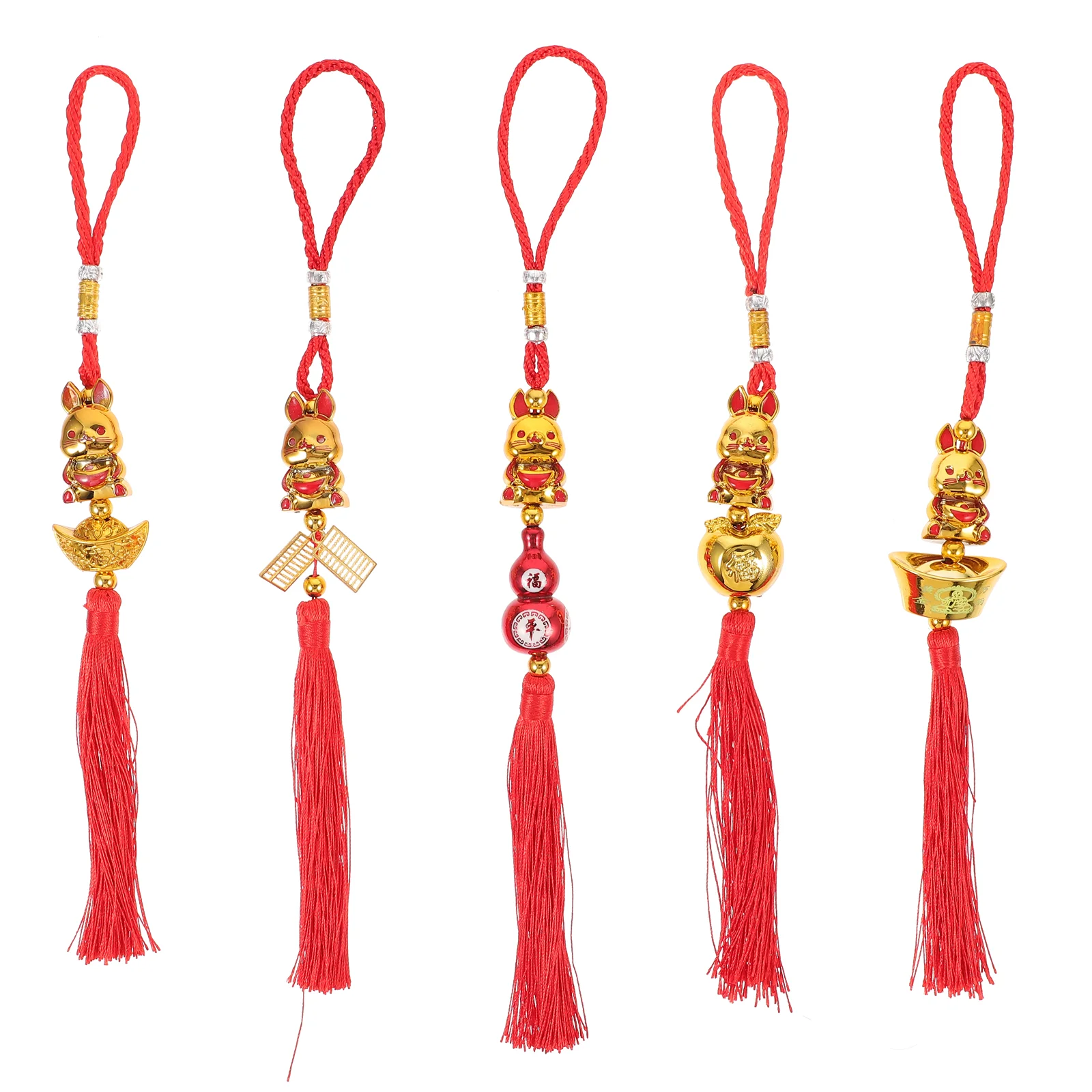 

Chinese Style Hanging Rabbit Decor New Year Car Ornament Gourd Tassel Car Hanging New Year Festive Decor Tassel Gifts