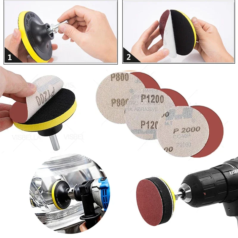 3/4/5/6/7inch Car Polishing Disc Self-Adhesive Buffing pad Waxing Sponge Wool Wheel Polishing Pad Headlight Repair Car Polish 5