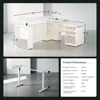63" Standing Desk with File Cabinet, Privacy Panel, AC/USB, 1.18" Desktop, Executive L Shaped Height Adjustable Desk 2