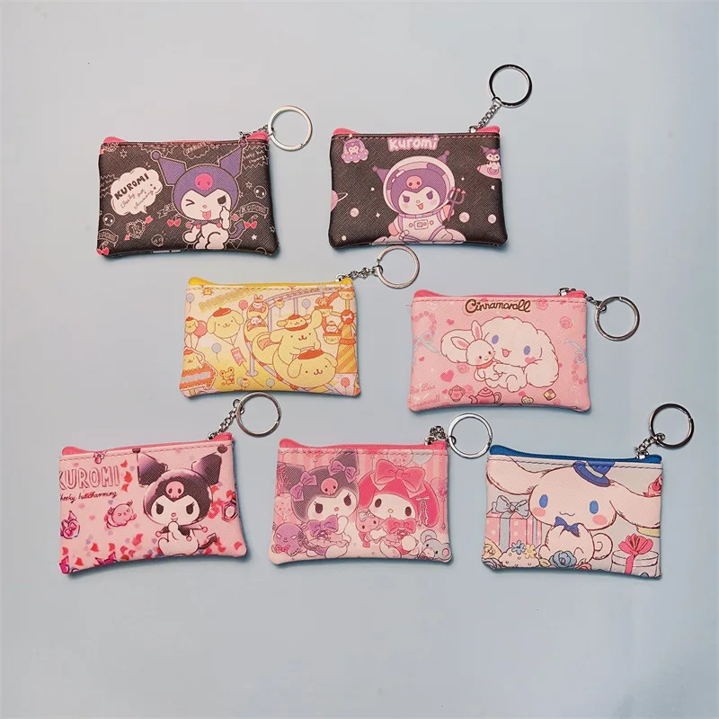 

Kawaii Sanrio Аниме Кошелек для монет милый Kuromi My Melody Cinnamorroll Pom Purin мультяшная карта женская сумка для хранения подарки на день рождения