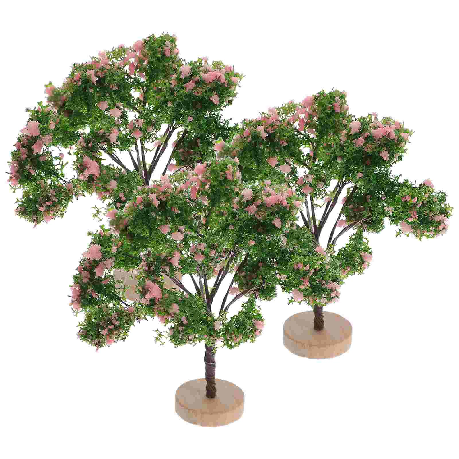 

3 Pcs Simulated Mini Tree Miniature Trees for Crafts Trainsp Sand Table Street Adornment Fake Plastic Landscape Model
