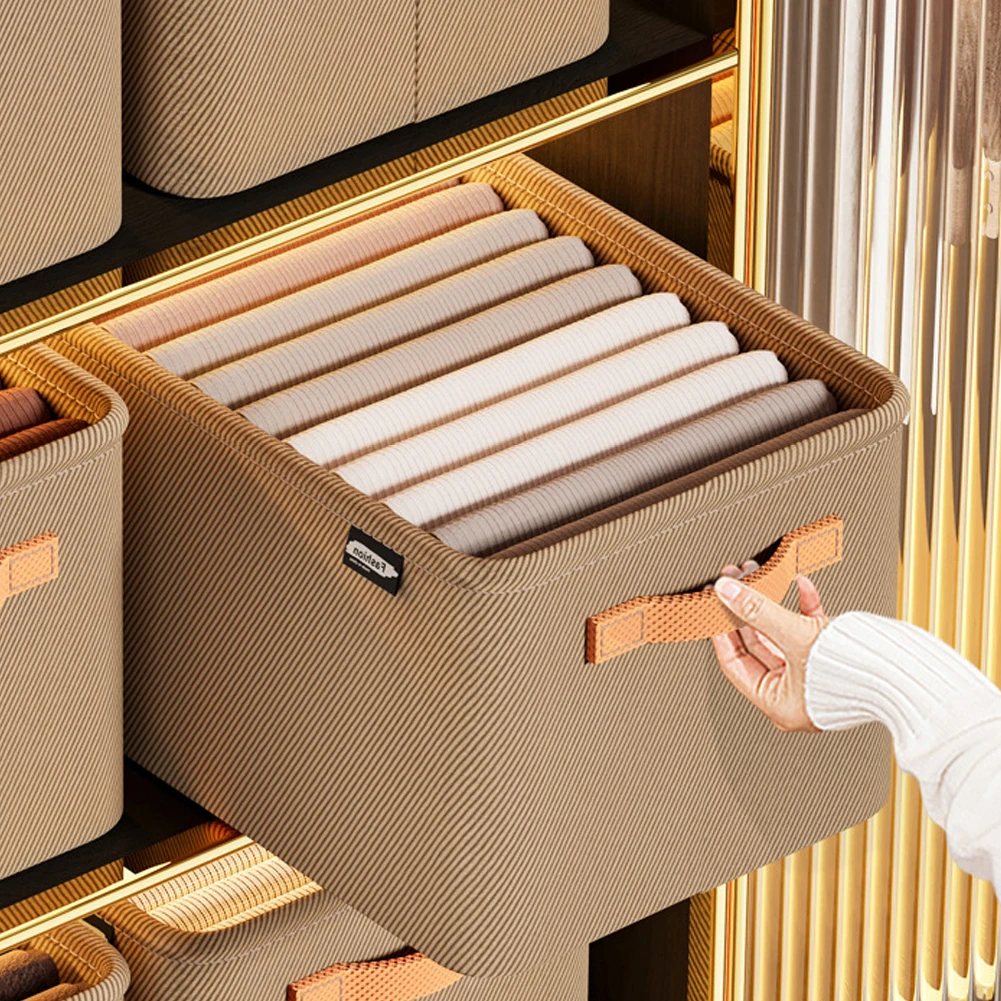 Clothes Storage Organizer Versatile Closets Clothes Container with Handle&Steel Frame Thickened Foldable for Home Wardrobe