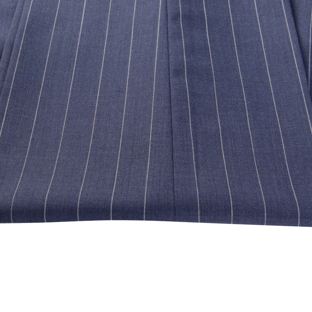 Summer Tailored Suits Luxury 100% Wool Super 120 Pure Wool Suits Tailor Made Navy Chalk Stripe Suit Made