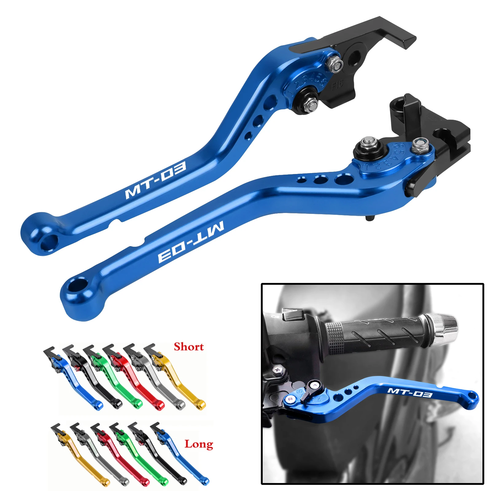 

Для Yamaha MT-03 MT03 MT 03 2018-2021 короткие/длинные рычаги тормозной муфты CNC с регулируемой ручкой