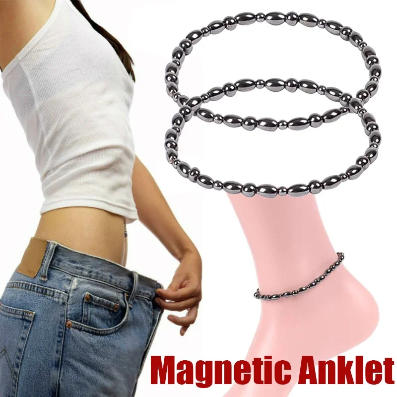 

2Pcs Magnetic Weight Loss Effective Anklet Bracelet Black Gallstone Slimming Stimulating Acupoints Therapy Arthritis Pain Relief