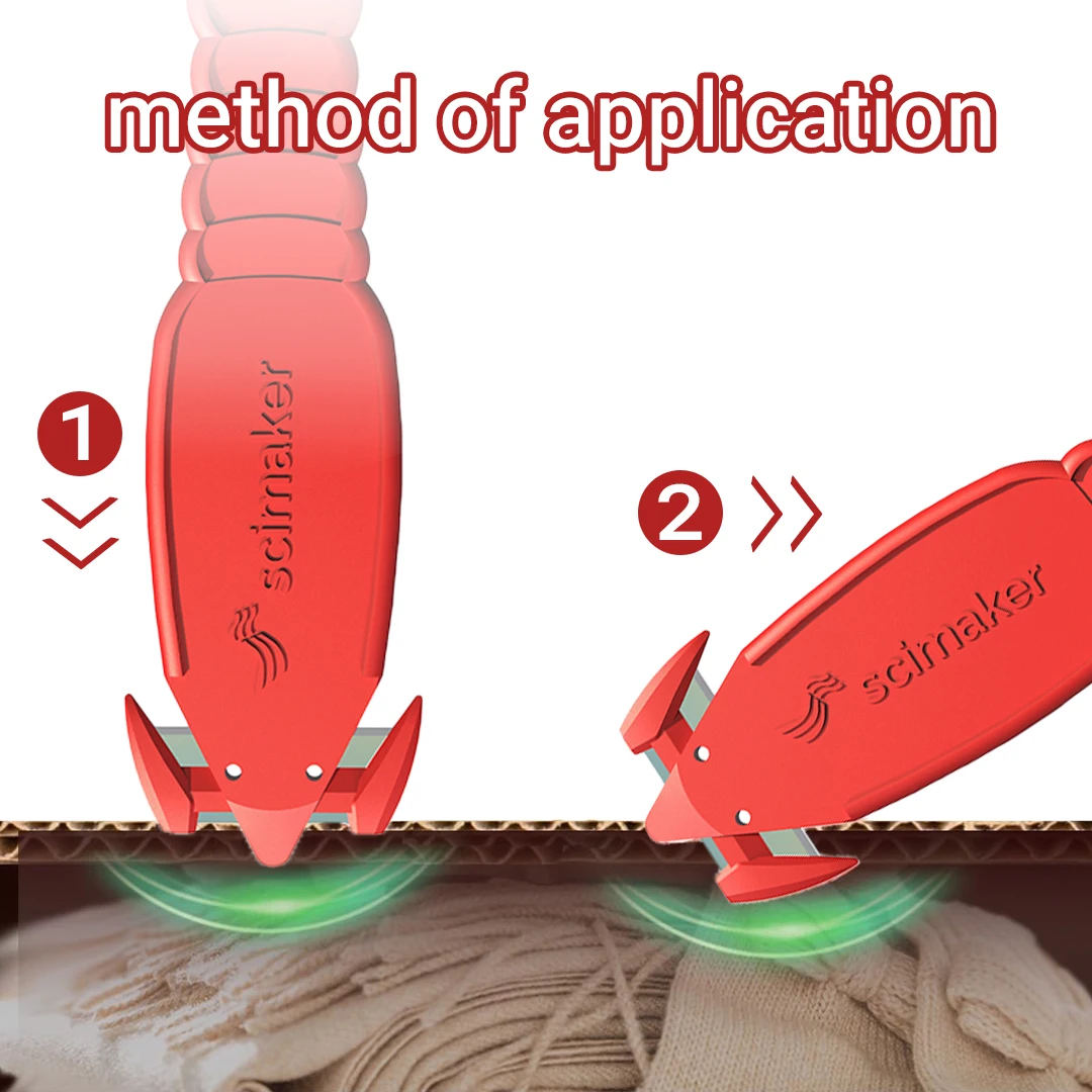 Scimaker LOBSTER Sicherheitsboxschneider, Brieföffner für den Einsatz zu Hause, im Büro und im Lager zum Schneiden von Brettern, Papiere und Schrumpffolien – Detail 7