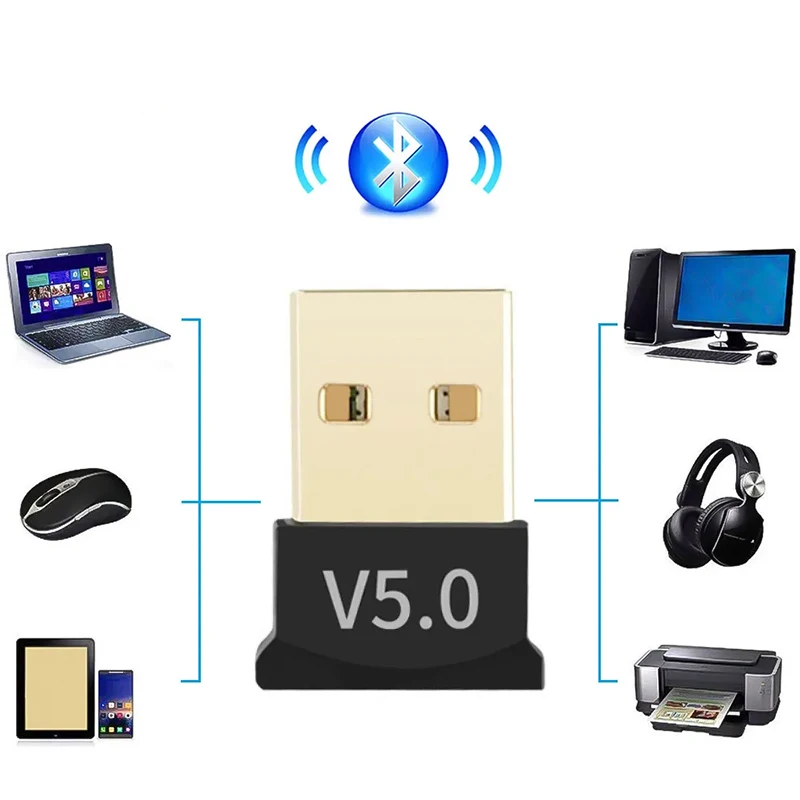 USB Bluetooth Adapter V5.0 Transmitter Bluetooth Dongle Receiver Audio Wireless USB Adapter for Computer PC Laptops