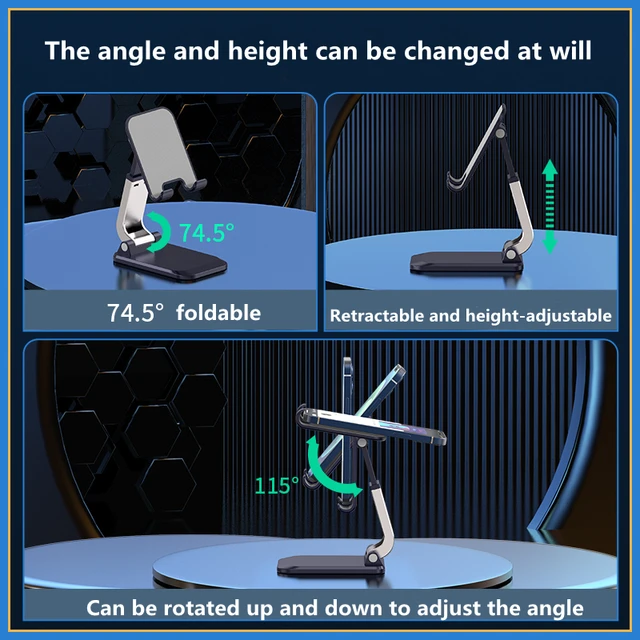 Foldable ABS Desktop Mobile Phone Stand For iPad iPhone 13 X Smartphone Support Tablet Desk Cell Phone Portable Holder Bracket 3