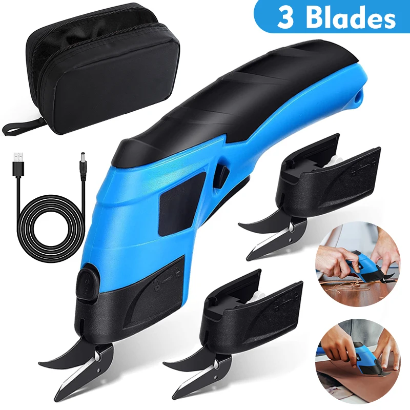 Cordless Electric Scissors Cardboard Cutter Rechargeable Electric Fabric  Scissors Cutter With Blades For Leather Carboard Carpet - AliExpress