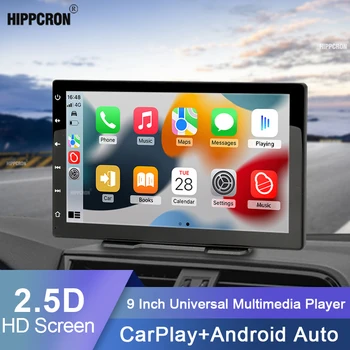 Reproductor de vídeo Multimedia para Radio de coche, 9 pulgadas, CarPlay, Android, pantalla táctil IPS, entrada auxiliar, Bluetooth, MirrorLink Universal 1