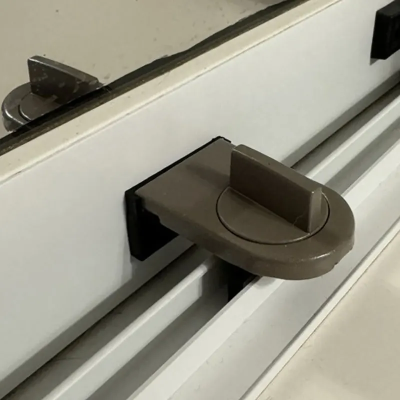 vanzlife Window Safety Aluminum Alloy Sliding Lock Sliding Door Anti-theft Lock Adjustable Buckle Window Stopper for Home