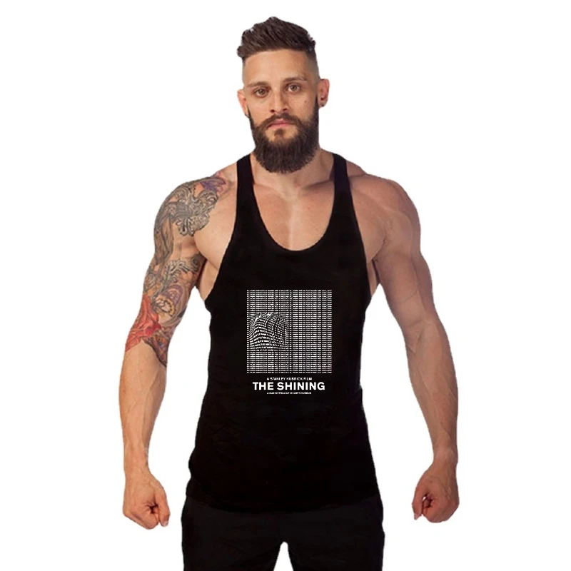 

COOLMIND 100% cotton sleeveless cool print men Gym t-tank top men mantreetwear loose men tank Gym t-tank top meno-neck summer me