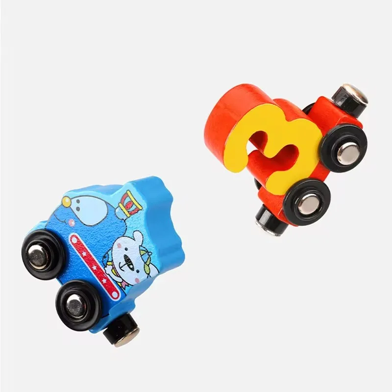 12 Sections Magnetic Wooden Train Toys 0-10 Numbers Toy Car Kids Montessori Color Cognition Building Block Puzzle Toys 5