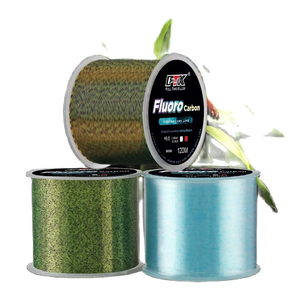 FTK 120m Fish Line Fluorocarbon Coating 3D Monofilament Invisible