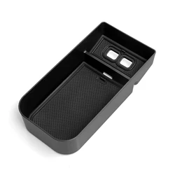 Enhanced Car Armrest Storage Box with Console Organizer in Black (Polestar BOX)