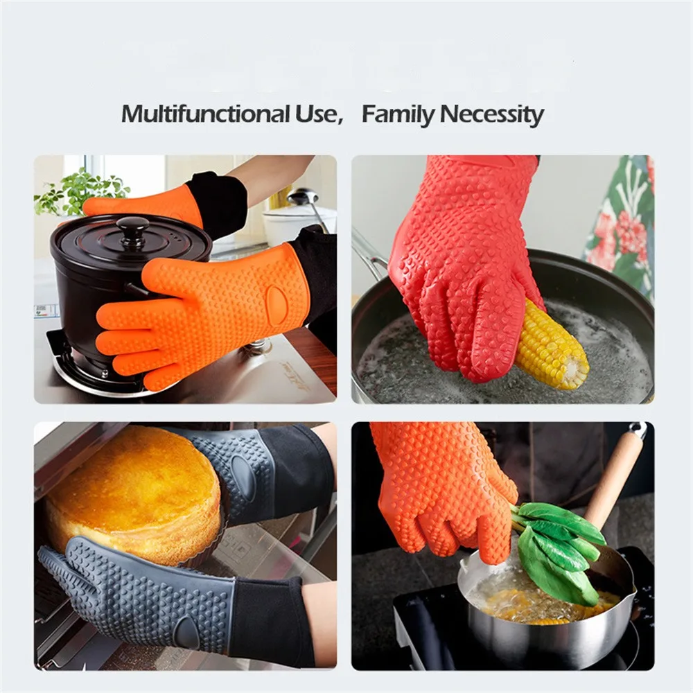 Dropship Anti-Scalding Microwave Cotton Non-Slip Insulation Gloves Oven  Mitts Kitchen Heat Resistant Thickened Cotton Heat Insulation Microwave Oven  Oven Anti Scalding Household Gloves Baking Tools to Sell Online at a Lower  Price