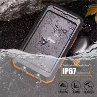 20000mAh Solar Power Bank Large Capacity External Battery Fast Charging Portable Powerbanks lanyard Compass Waterproof Outdoor 2