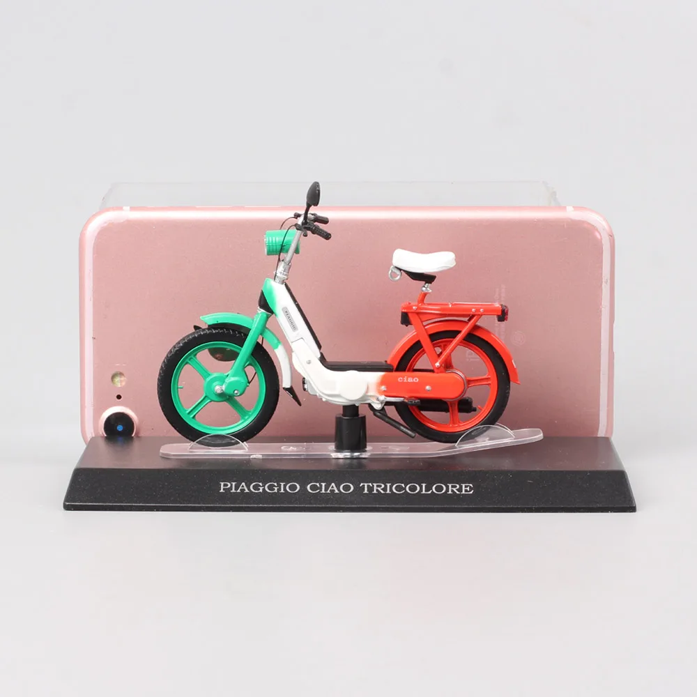 Escala 1/18 piaggio ciao tricolore ciclomotor diecasts veículos
