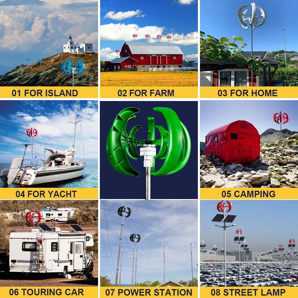 Poland 3000W 24V 48V Vertical Wind Turbine Small Wind Turbine Home Use Low Noise High Efficiency solar wind generator