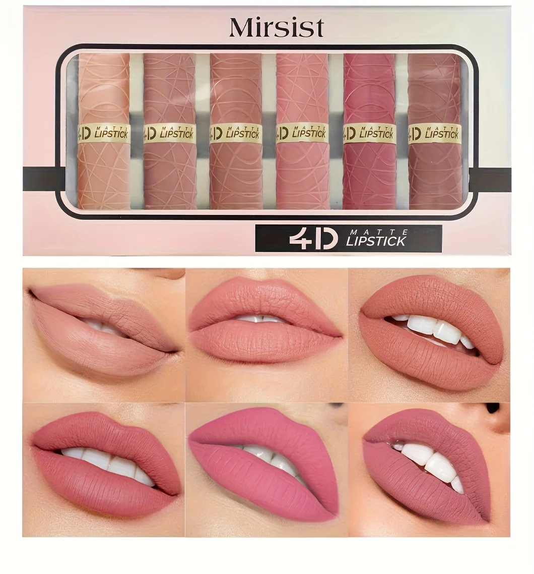 Long-lasting Matte Lipstick Collection 12 Shade Nude Bean Paste Set_voghion.com