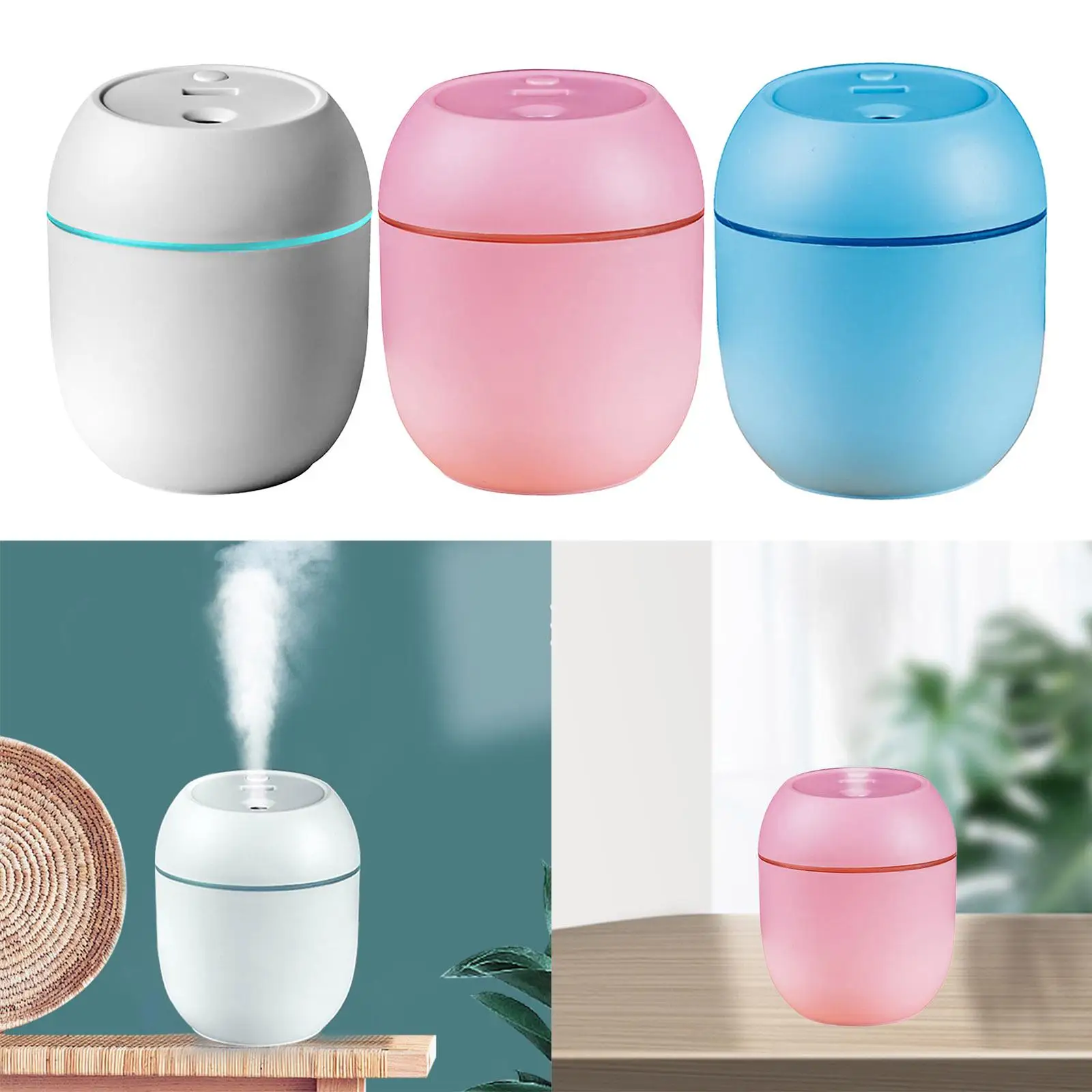 Portable Mini Air Humidifier Aroma Oil Diffuser Up to 10 Hours 2 Mist Modes Mist