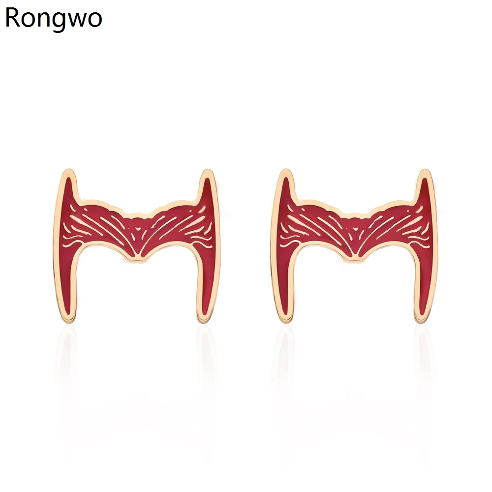 

Rongwo Scarlet Witch Stud Earring Wanda Earrings Fashion Enamel Movie Cosplay Female Earring Jewelry for Fans Gifts