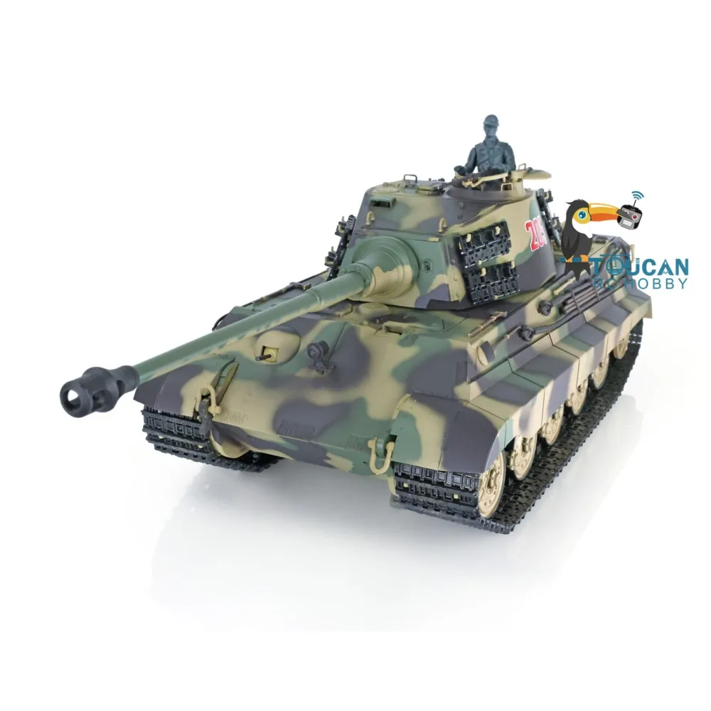 2.4G 헹롱 1/16 RTR RC 탱크 7.0 플라스틱 킹 타이거 BB탄 발사 IR 배틀 연기 효과 RC 모델 장난감 3888A TH17517-SMT8