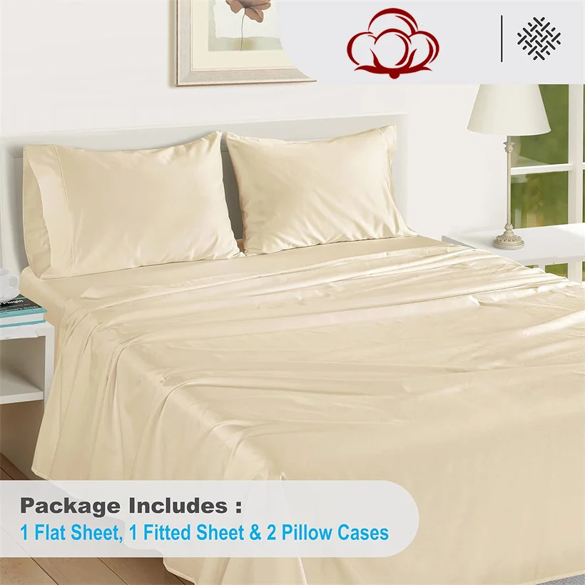 Luxury 800TC Egyptian Cotton Sheets (Fitted Sheet + Flat Top Sheet + Pillowcase) High End Hotel Bedding Set 4/6pcs Bed Sheet Set 3