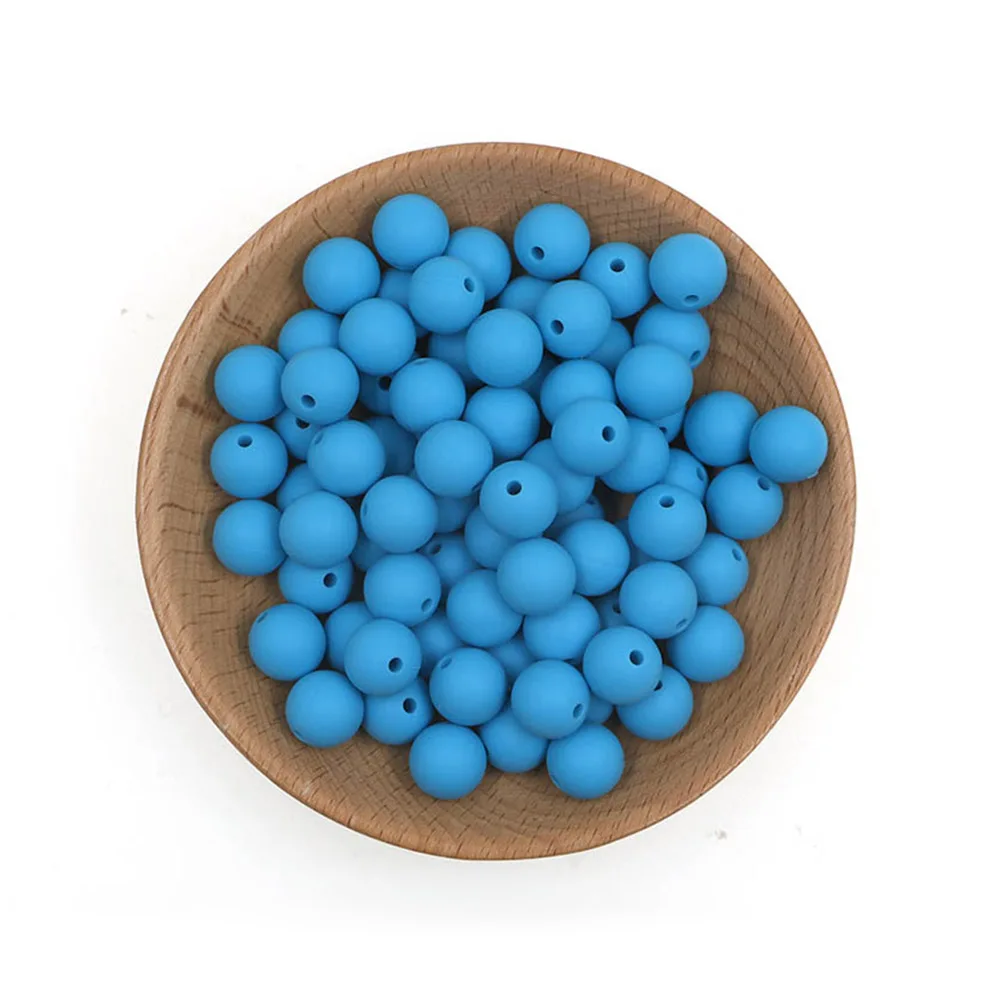 Silicone Round Beads for DIY Jewelry and Craft Projects - 20 Piece Set, 15mm
