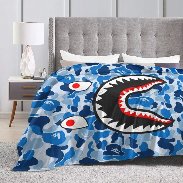 Bape Shark Throw Blanket Ultra Soft Lightweight Bed Blanket Quilt