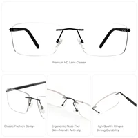 ZENOTTIC Fashion Rectangle Rimless Prescription Glasses High-quality Anti Blue Light/Photochromic Optical Eyeglasses for Men - Image 6