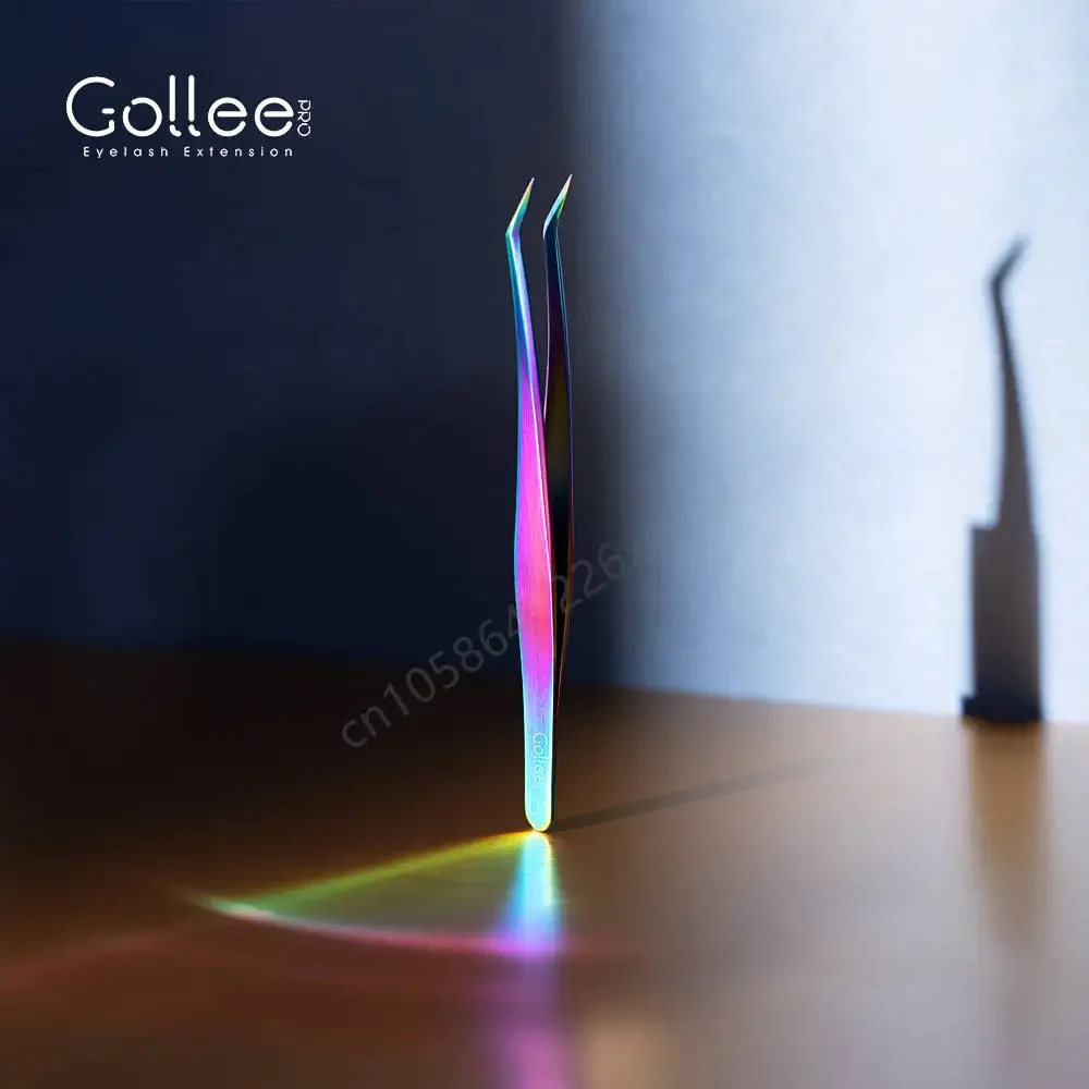Gollee High Precision Eyelash Tweezers Single Lash & Fanning DIY Lashes Corrosion And Cleaning Resistance Gollee Lash Tweezers 5