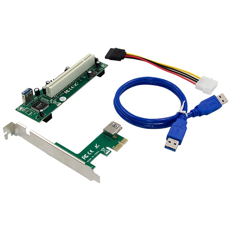 

4х PCI-Express к PCI адаптеру Pcie к Pci слоту расширения карты с 4-контактным разъемом SATA кабеля питания для ПК