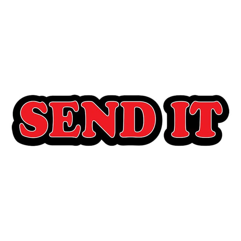

33740# 2 Pieces Send It -Cool Motorcycle Helmet Or Car Bumper Sticker Vinyl Decal Waterproof Lable
