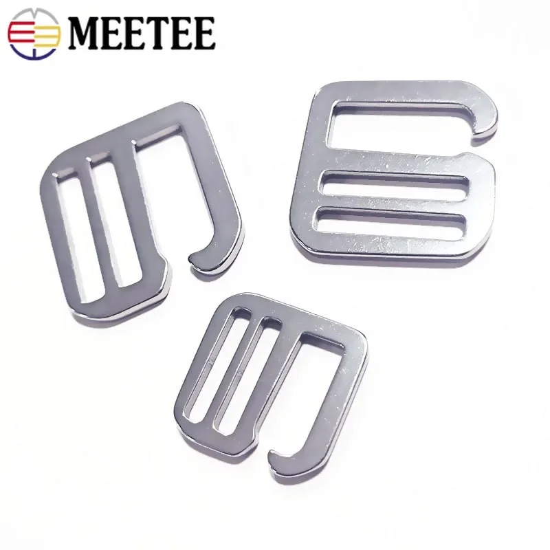 Stainless Steel G Hooks Buckles 3/5/10Pcs 16-31mm Backpack Strap Adjust Clasp Luggage Bag Tri-slider Buckle Hardware Accessory