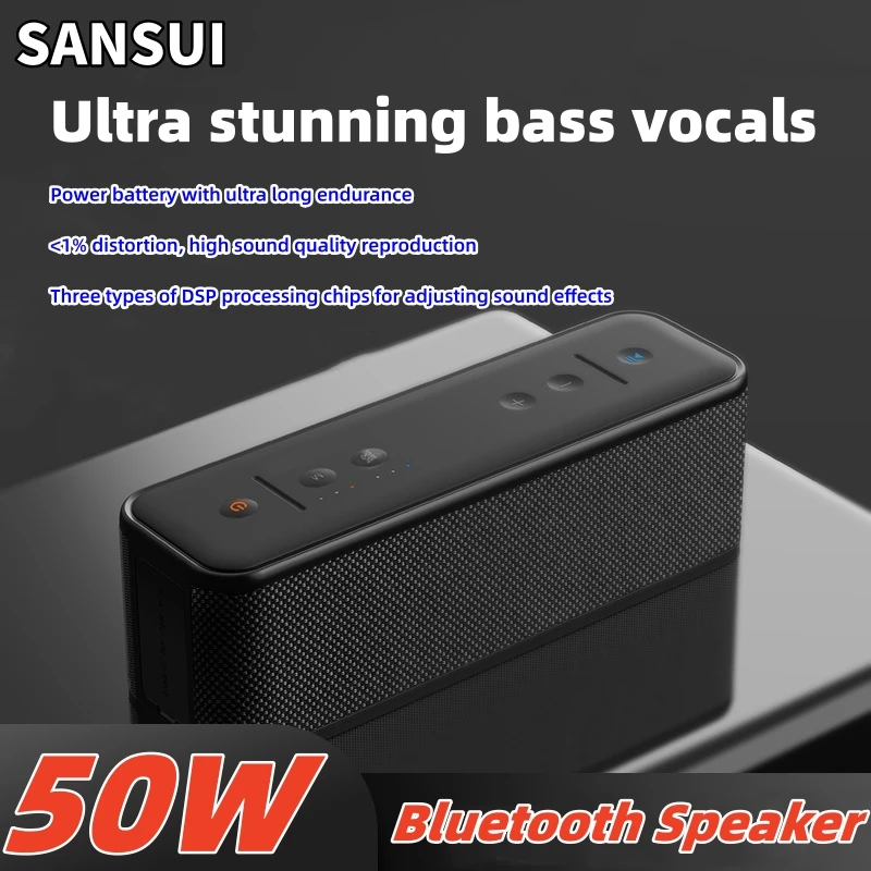 SANSUI A7 PRO Wireless Bluetooth Speaker Outdoor Square Dance Portable Card Insert Subwoofer Car mounted Small Home Sound System