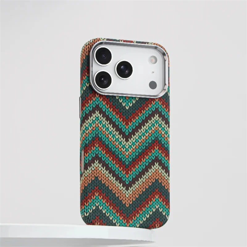 Sleek Carbon Fiber Texture Phone Case with Magsafe & Alloy Lens Cover