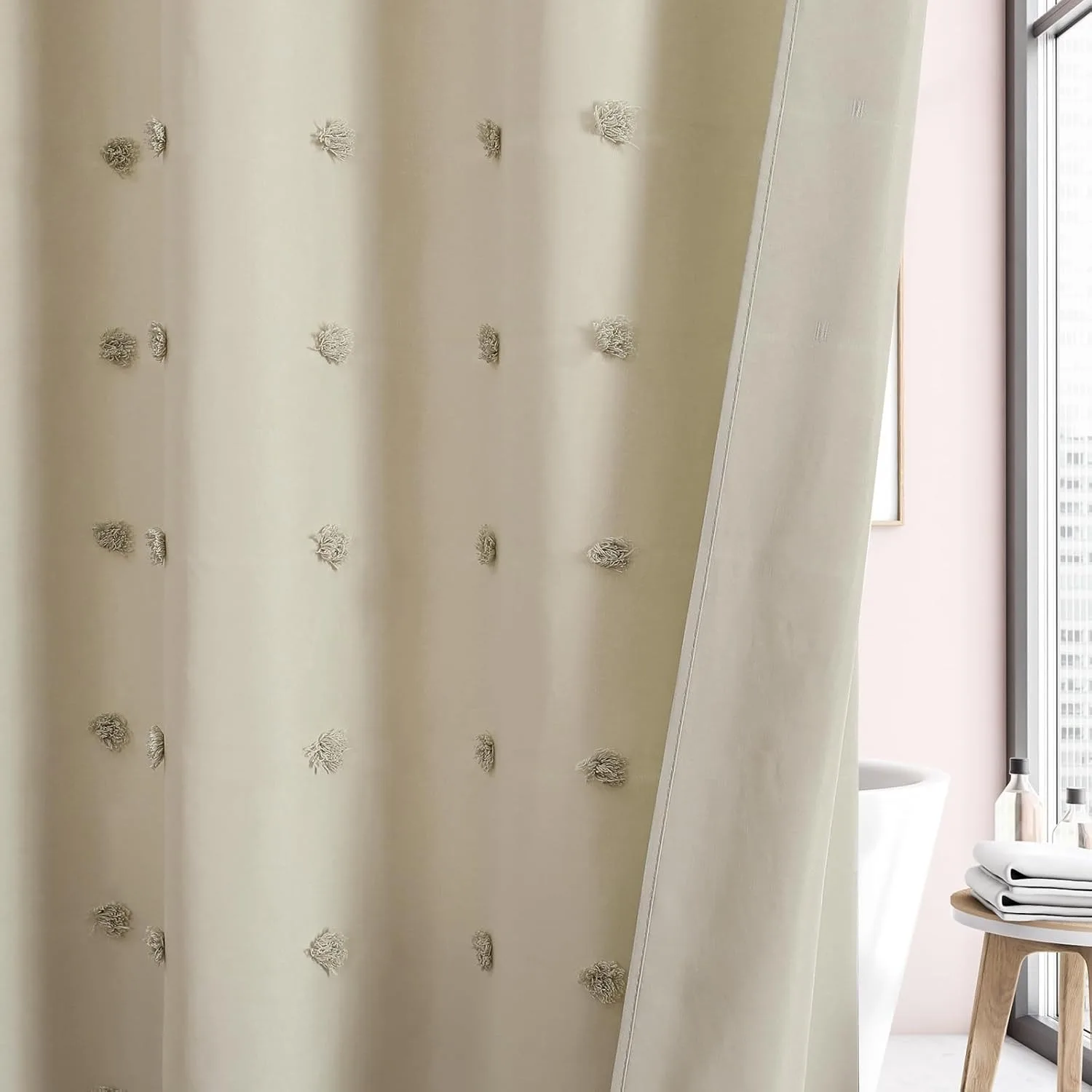 Bohemian Polka Dot Shower Curtain 2
