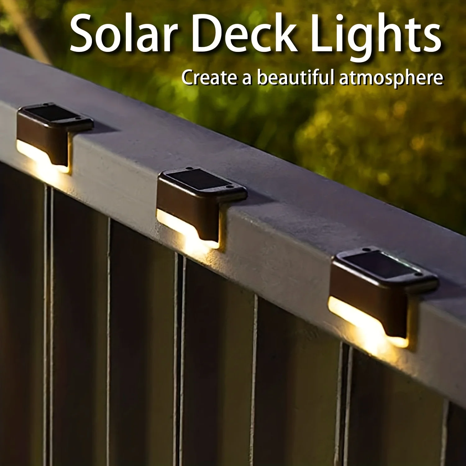 4/8pcs Solar LED Step Lamp Waterproof Outdoor Solar Deck Lights For Patio Garden Yard Pathway Decor Lighting