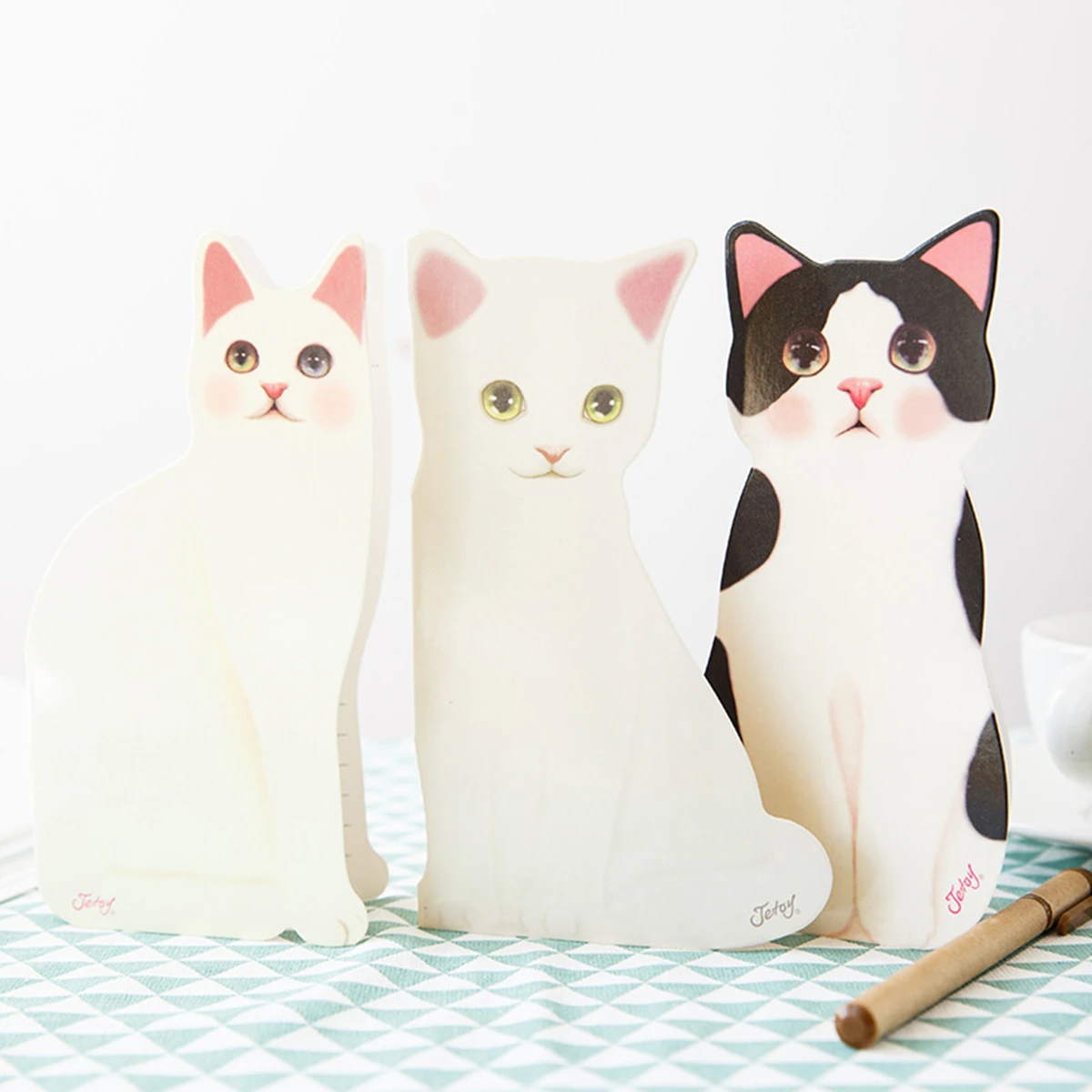 5pc Cute 3D Cartoon Cat Blessing Greeting Cards Christmas Greeting Blessing Cards with Envelopes Wedding Invitations
